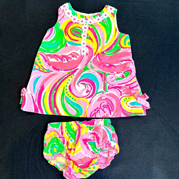 Lilly Pulitzer Other - Baby Lilly Pulitzer 6-12 month infant baby shift pink dress with bloomers 2014
